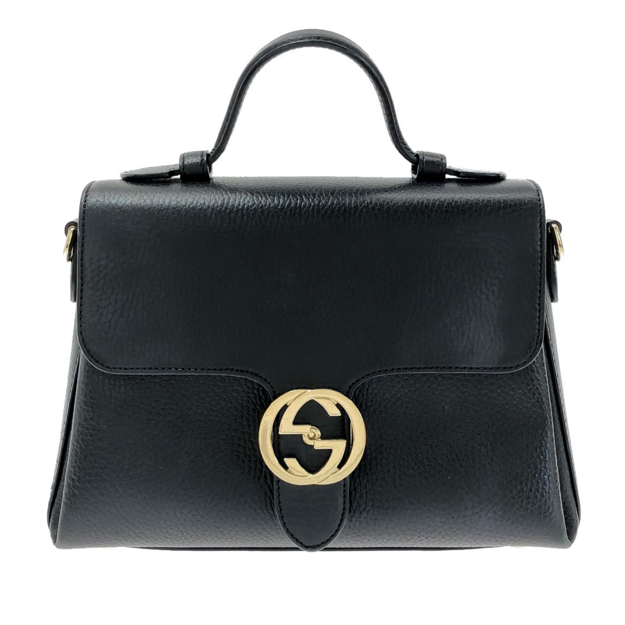 Gucci Medium Dollar Calf Interlocking G Satchel (SHG-q6A9lp)