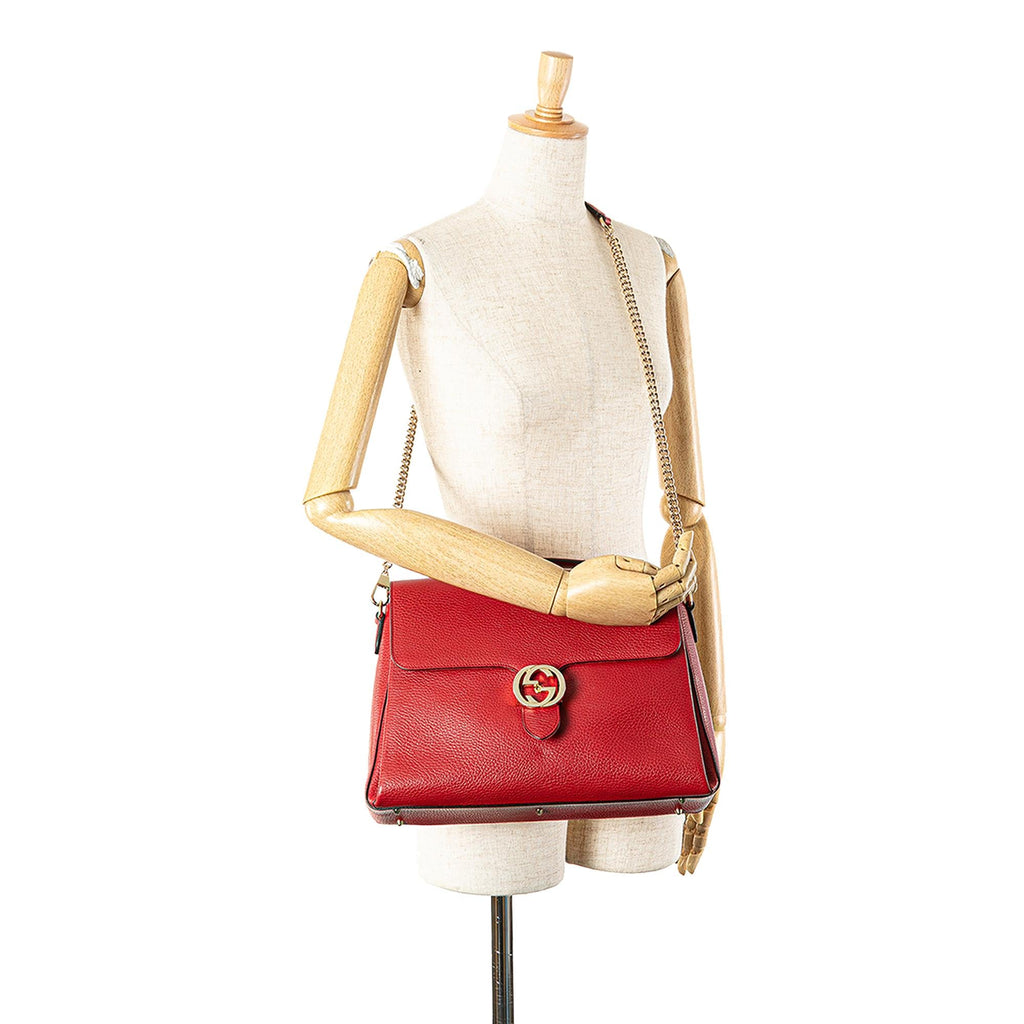 Gucci Medium Dollar Calf Interlocking G Satchel