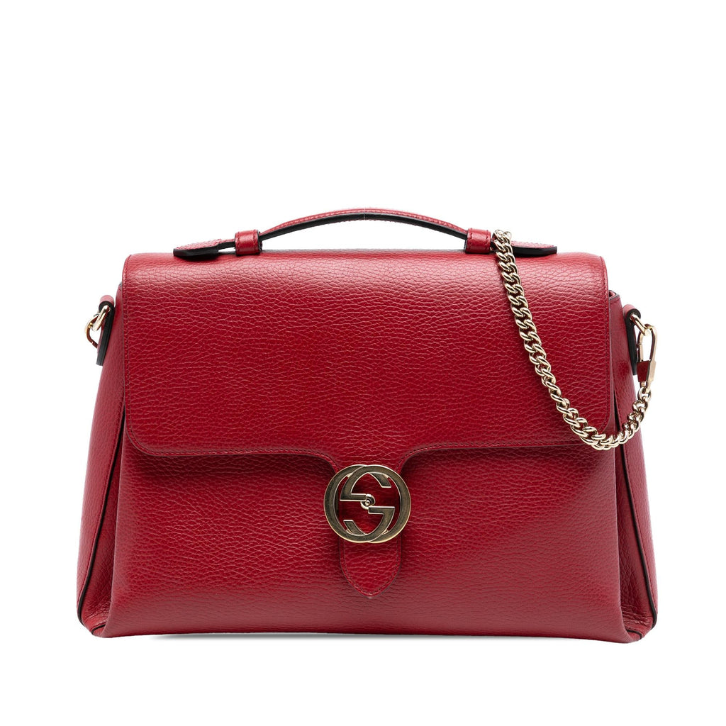 Gucci Medium Dollar Calf Interlocking G Satchel