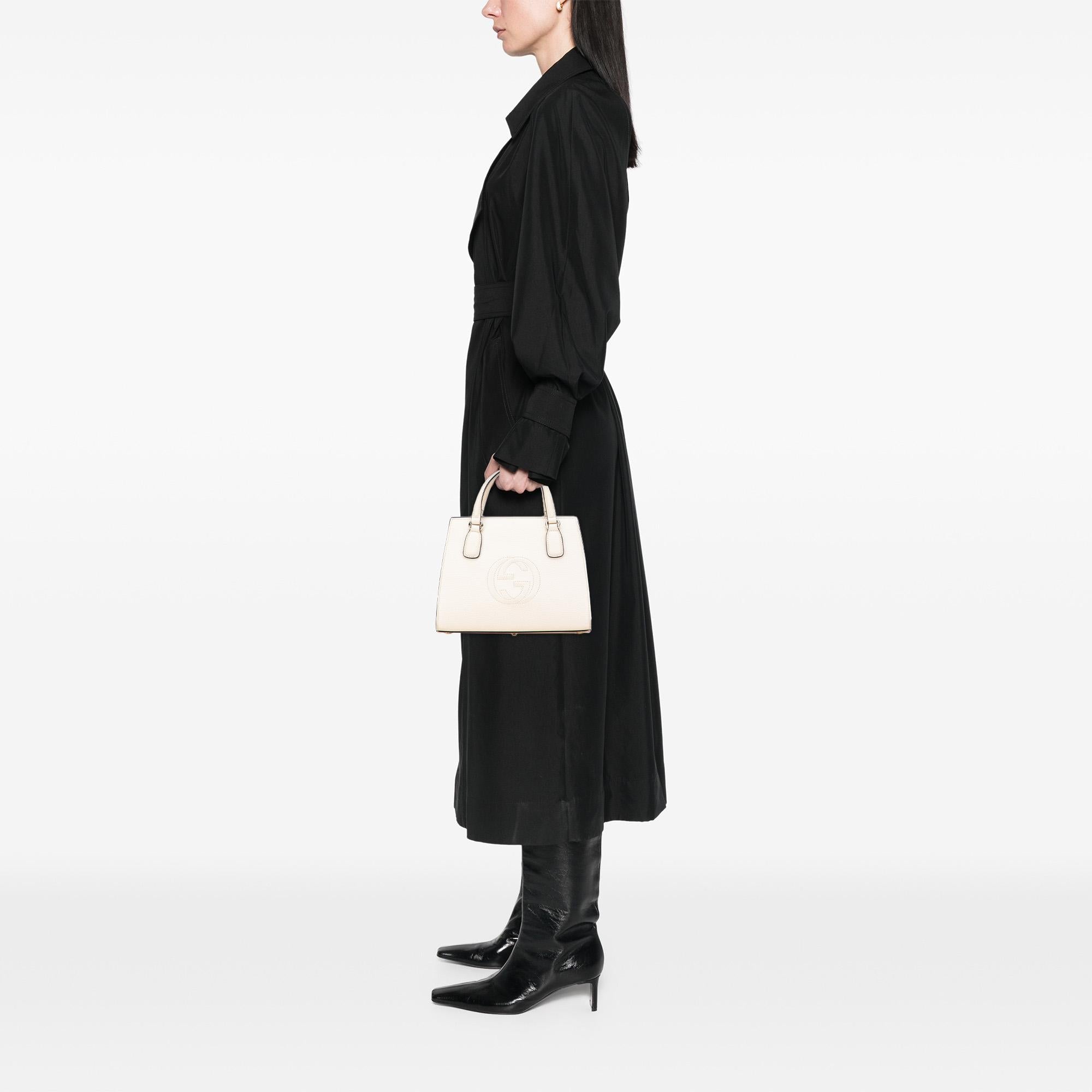 Gucci Medium Dollar Calf Soho Top Handle Convertible Tote