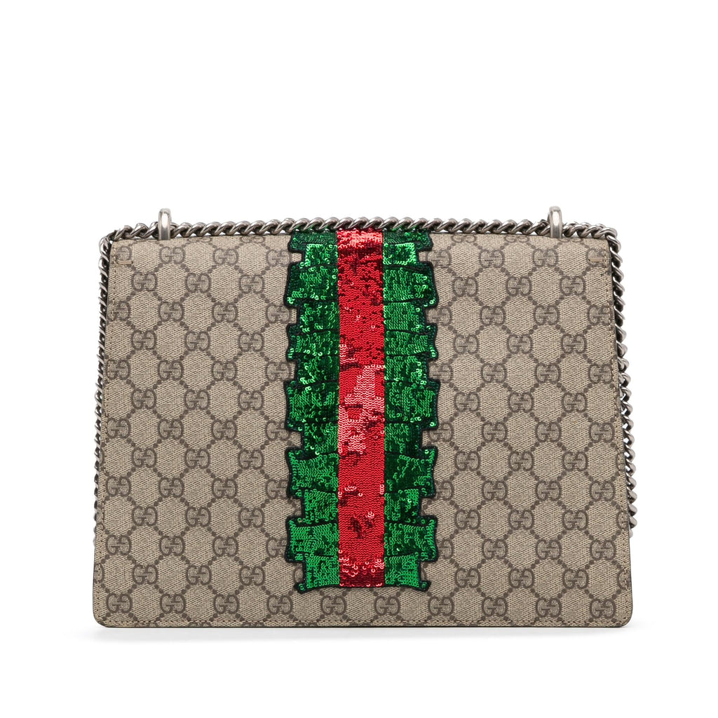 Gucci Medium Embellished GG Supreme Dionysus Shoulder Bag (SHG-lkC3tu)