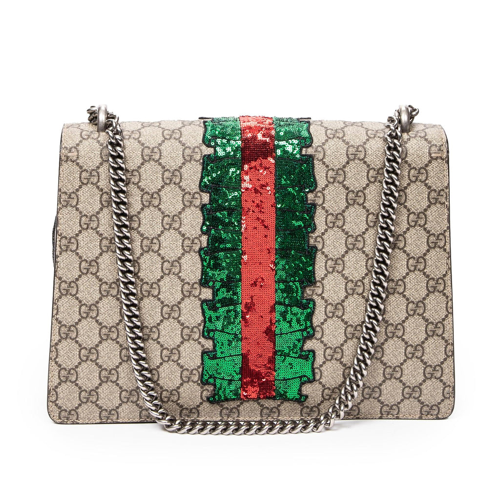 Gucci Medium Embellished GG Supreme Dionysus Shoulder Bag (SHG-jB9ofC)