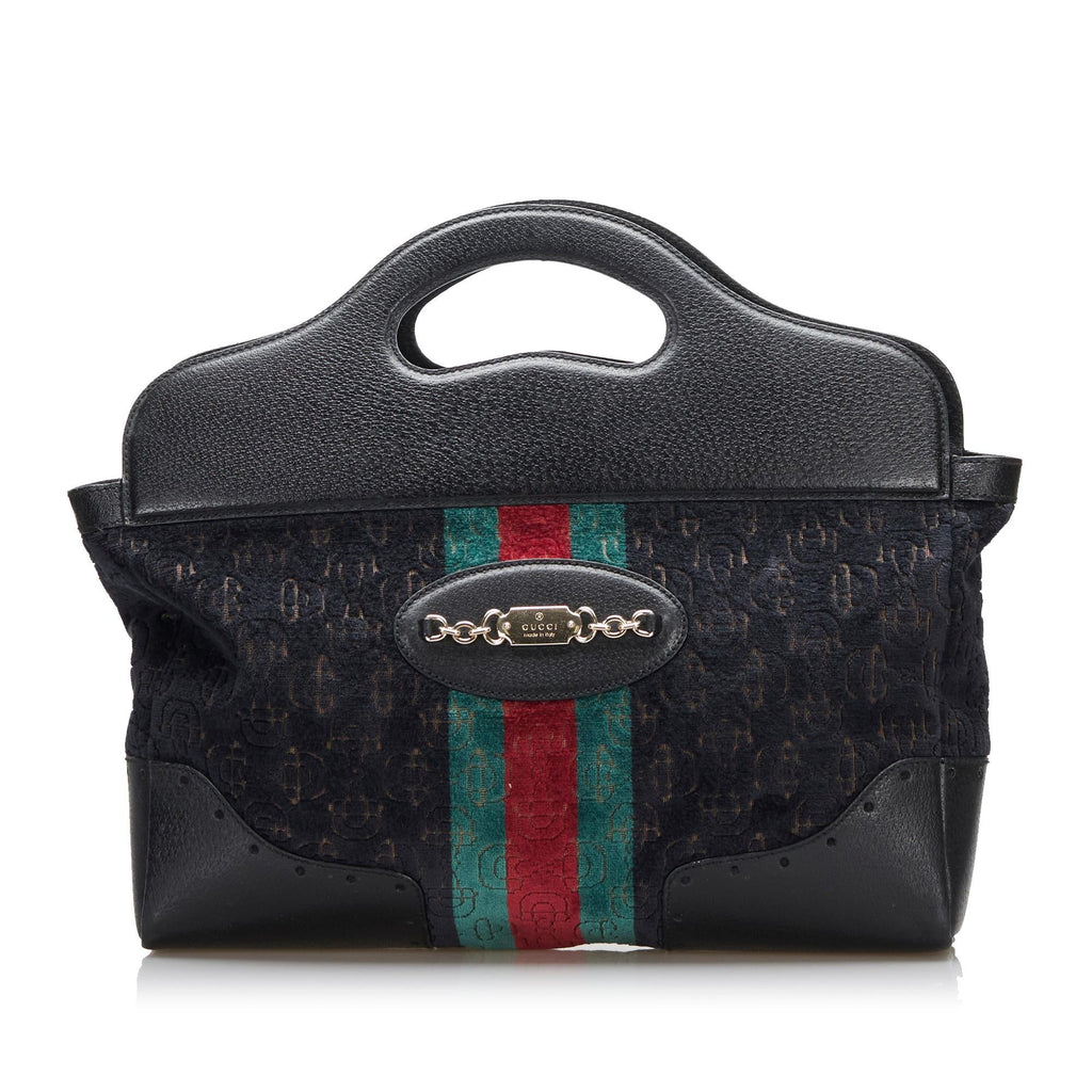 Gucci Medium Embossed Horsebit Velvet Punch Tote (SHG-LahSsr)