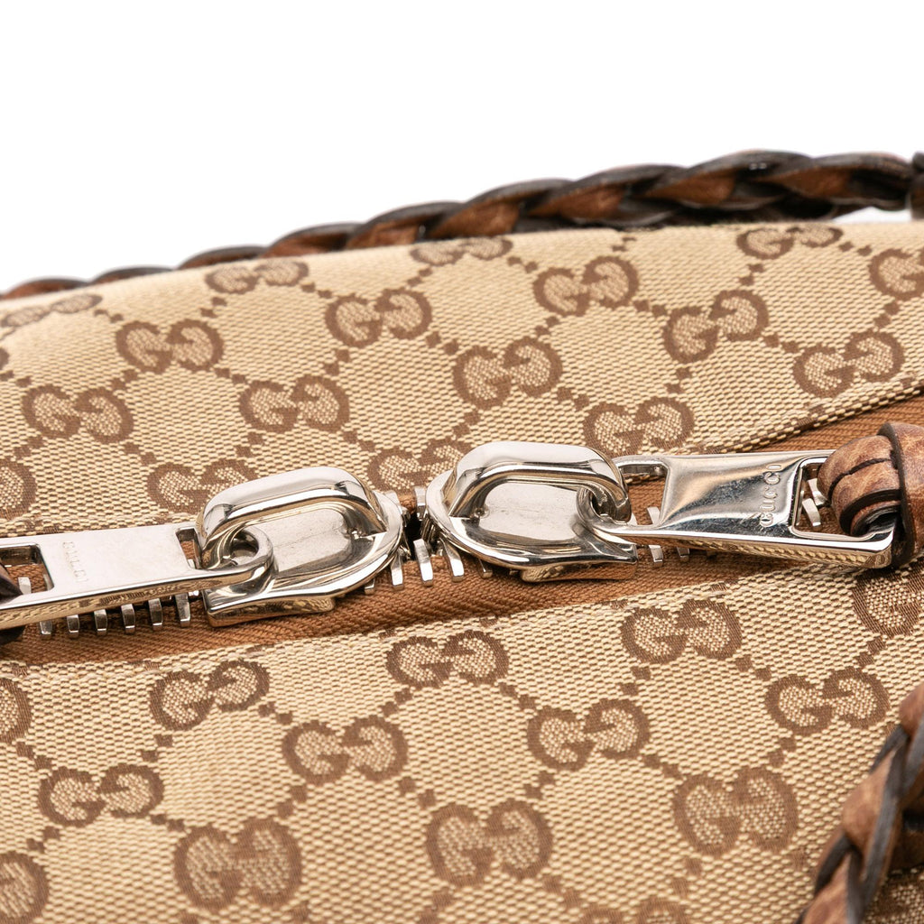 Gucci Medium GG Canvas Bamboo Bar Tote