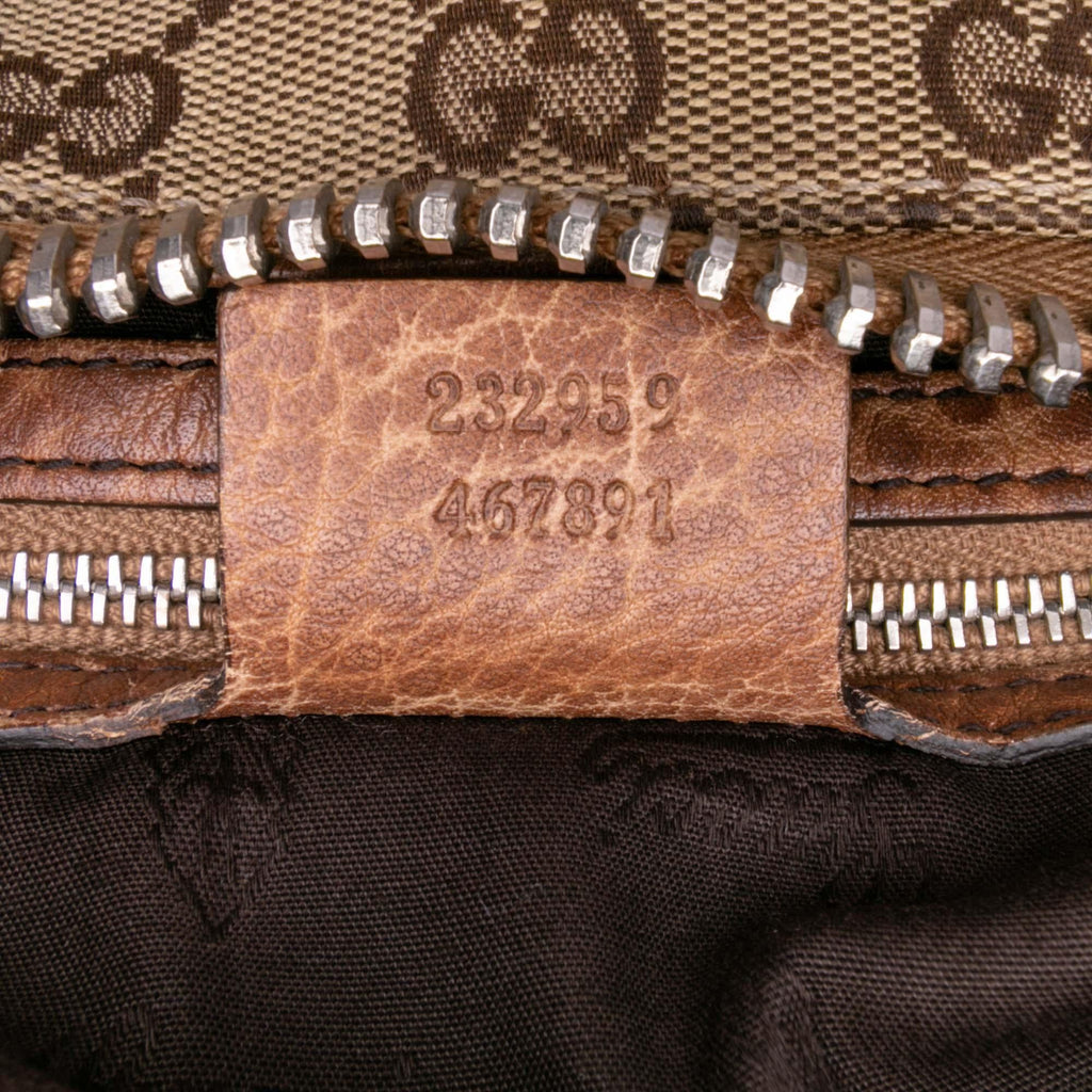 Gucci Medium GG Canvas Bamboo Bar Tote