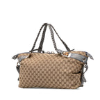 Gucci Medium GG Canvas Bamboo Bar Tote