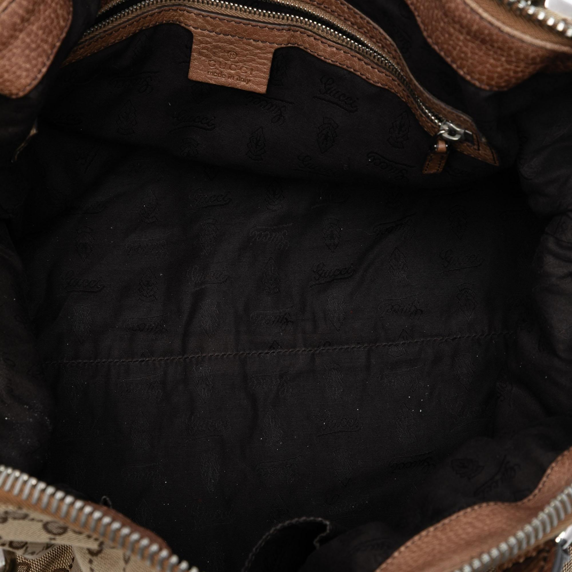 Gucci Medium GG Canvas Bamboo Bar Tote