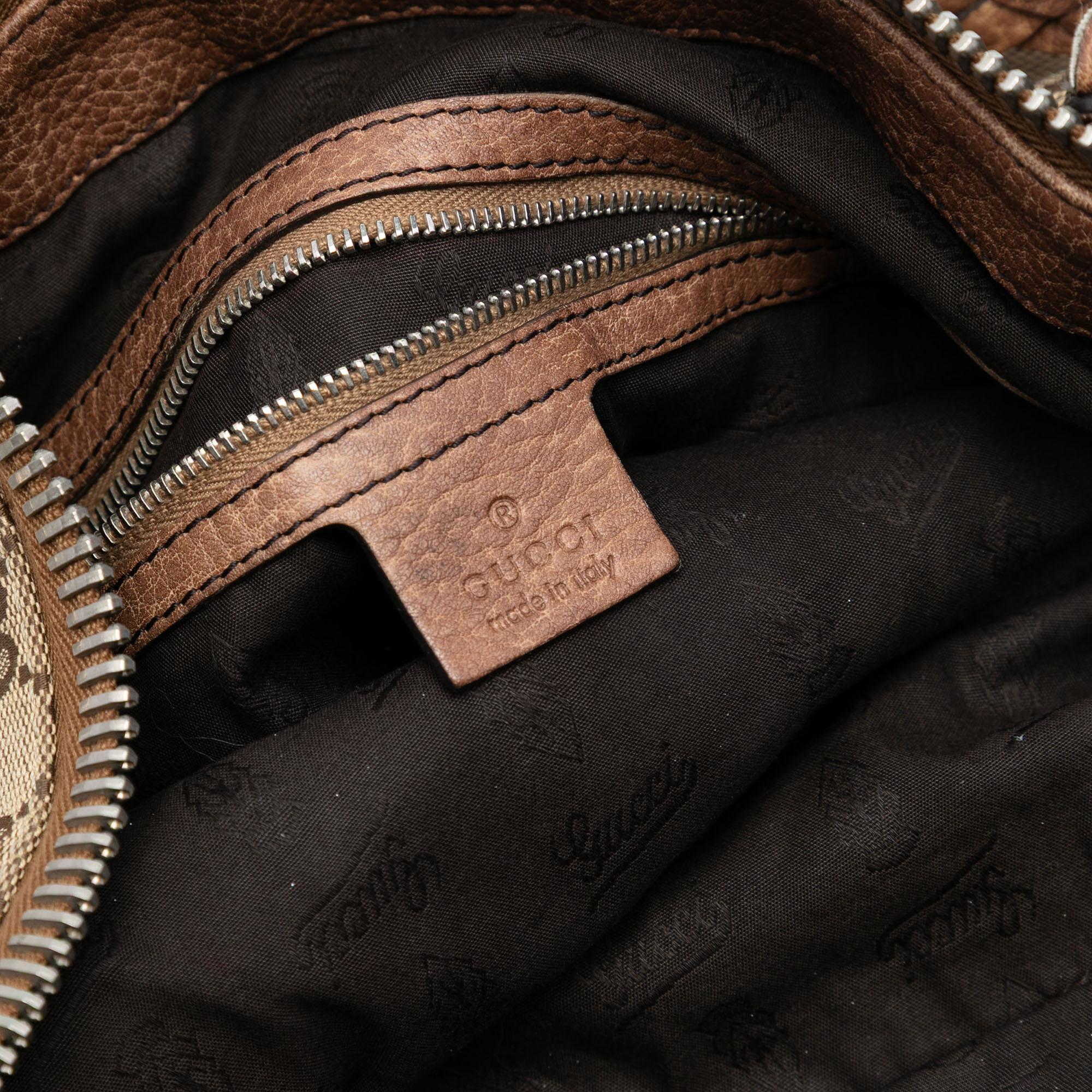 Gucci Medium GG Canvas Bamboo Bar Tote