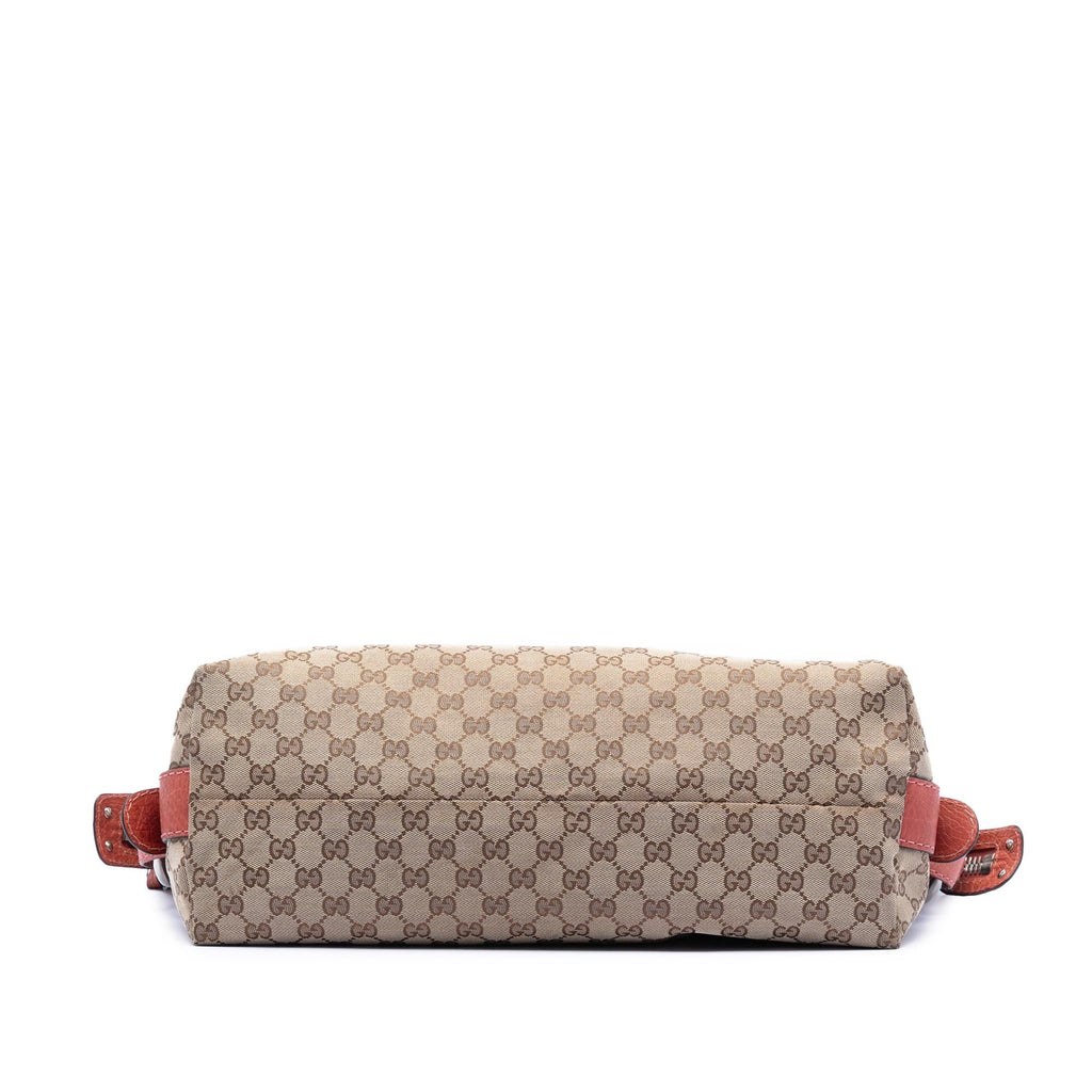 Gucci Medium GG Canvas Bamboo Bar Tote