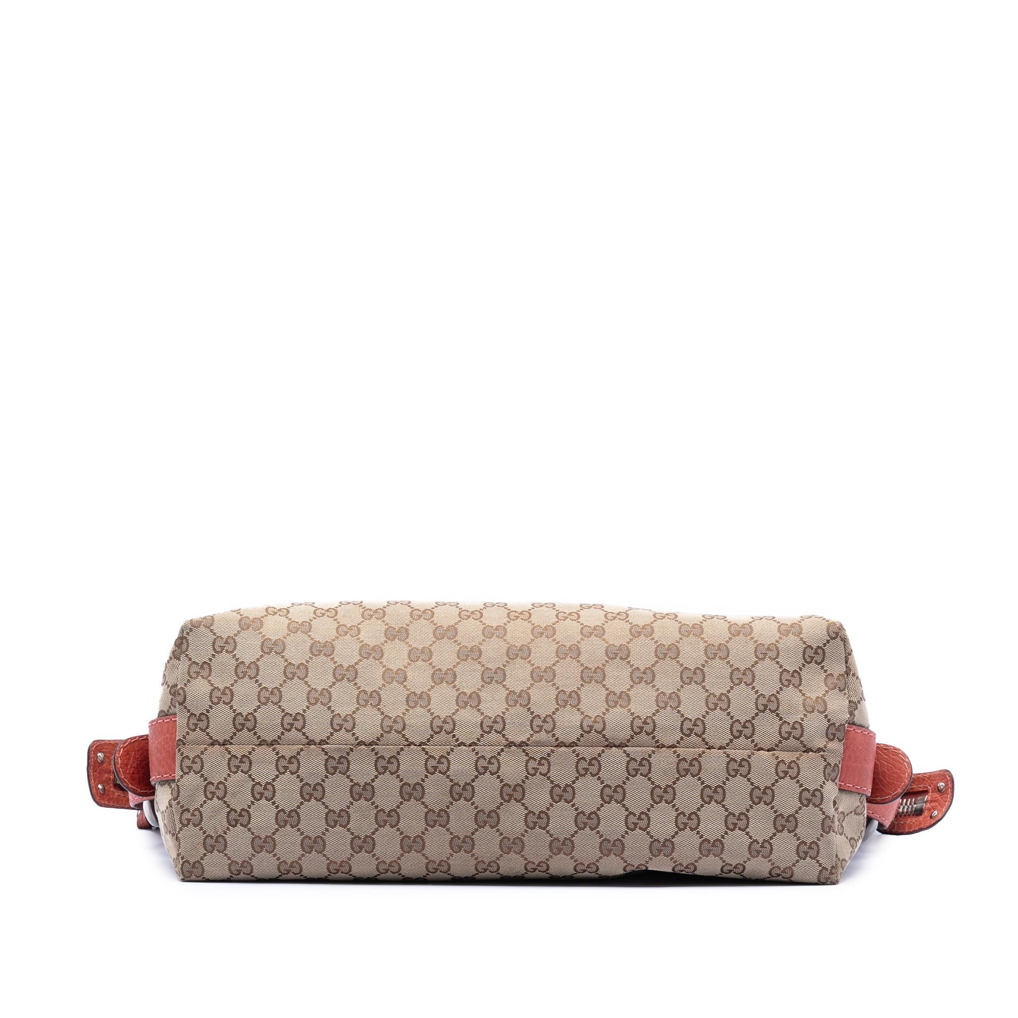 Gucci Medium GG Canvas Bamboo Bar Tote