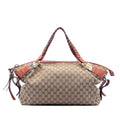 Gucci Medium GG Canvas Bamboo Bar Tote