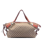 Gucci Medium GG Canvas Bamboo Bar Tote