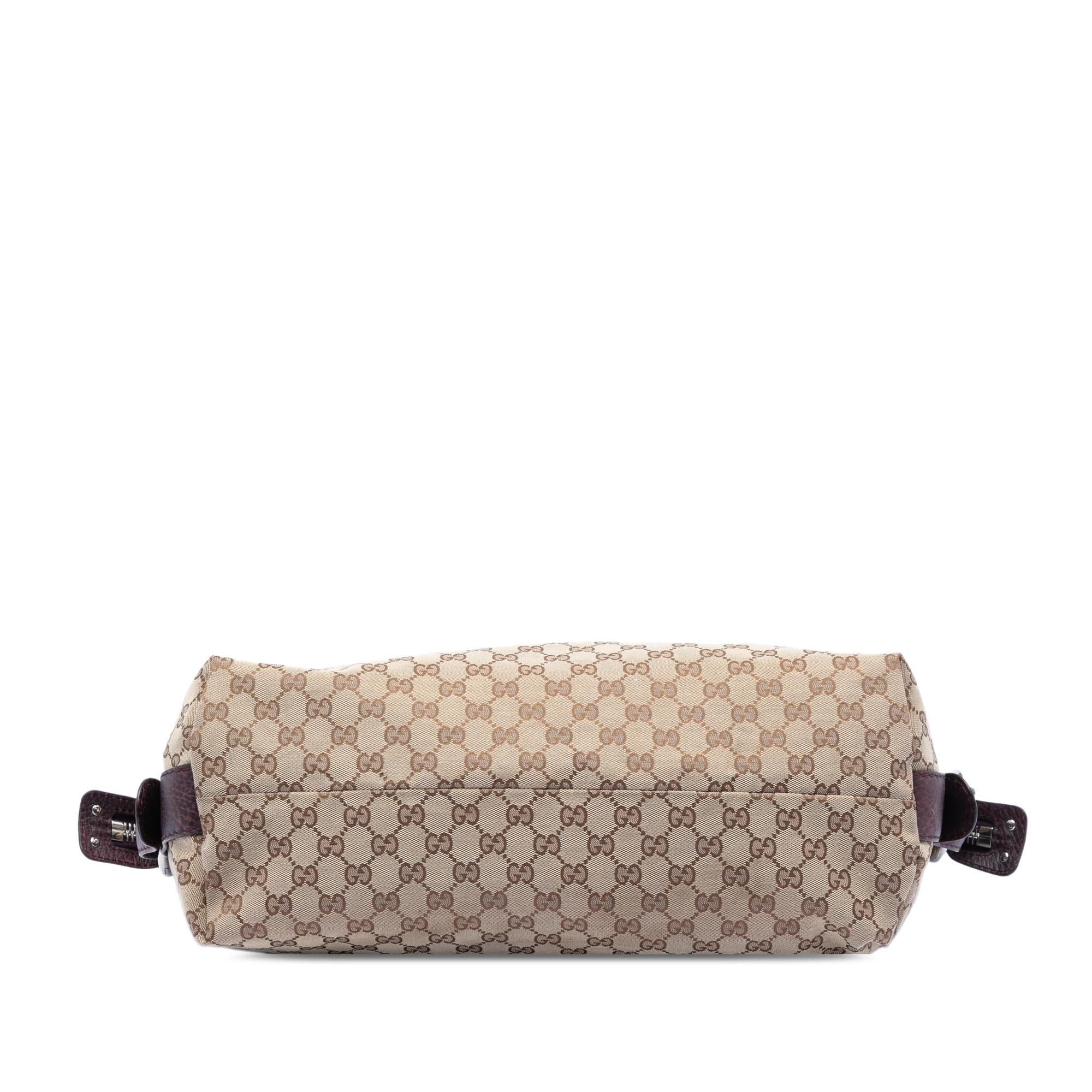 Gucci Medium GG Canvas Bamboo Bar Tote