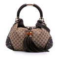 Gucci Medium GG Canvas Bamboo Indy Hobo