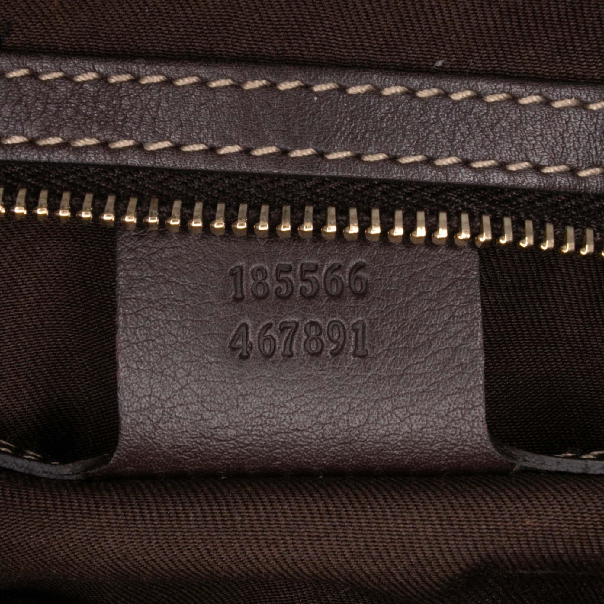 Gucci Medium GG Canvas Bamboo Indy Hobo