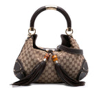 Gucci Medium GG Canvas Bamboo Indy Hobo
