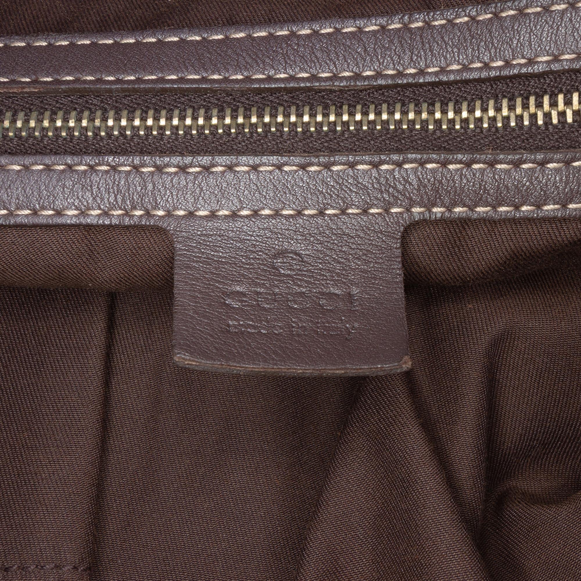 Gucci Medium GG Canvas Bamboo Indy Hobo