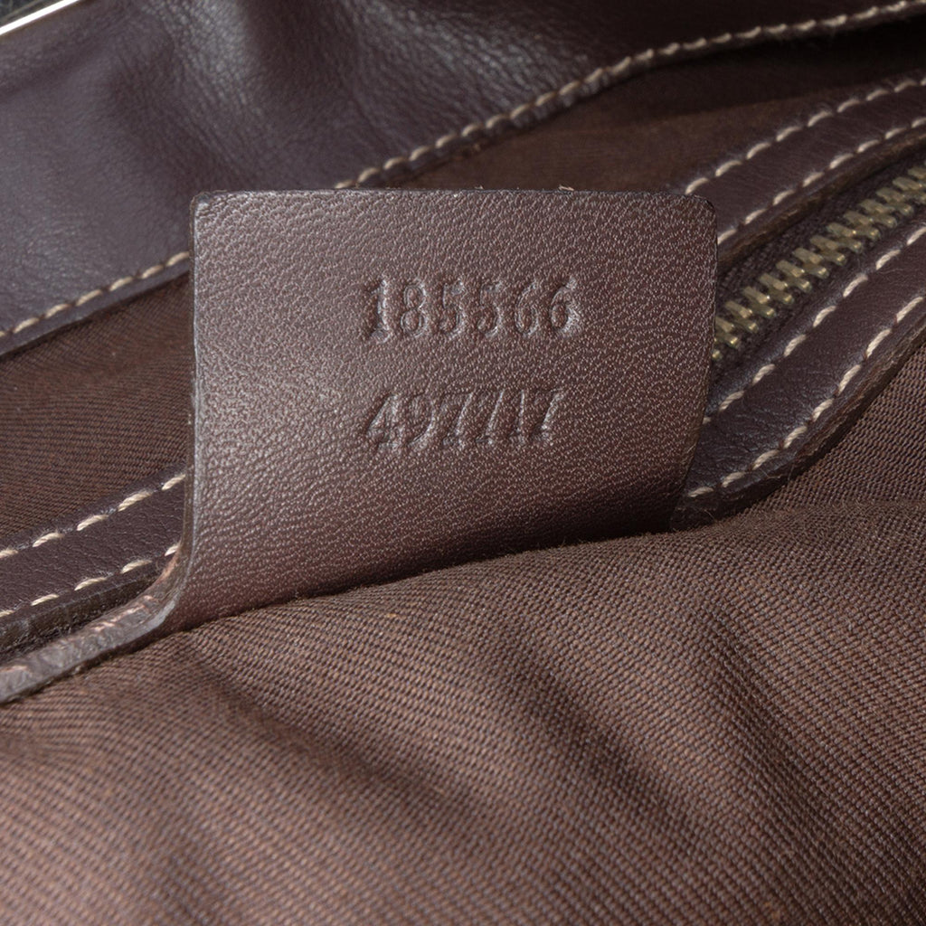 Gucci Medium GG Canvas Bamboo Indy Hobo