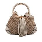 Gucci Medium GG Canvas Bamboo Indy Hobo