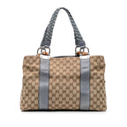 Gucci Medium GG Canvas Bamboo Libeccio Tote