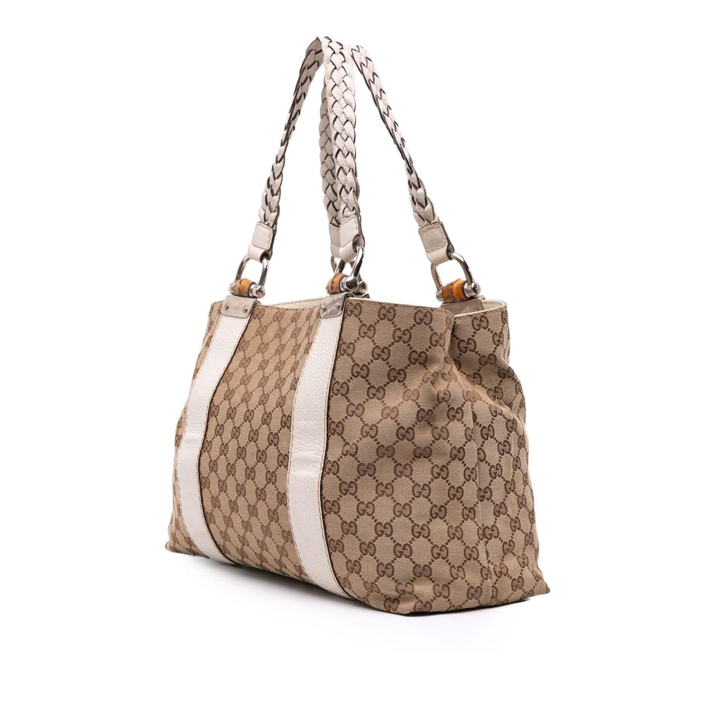 Gucci Medium GG Canvas Bamboo Libeccio Tote