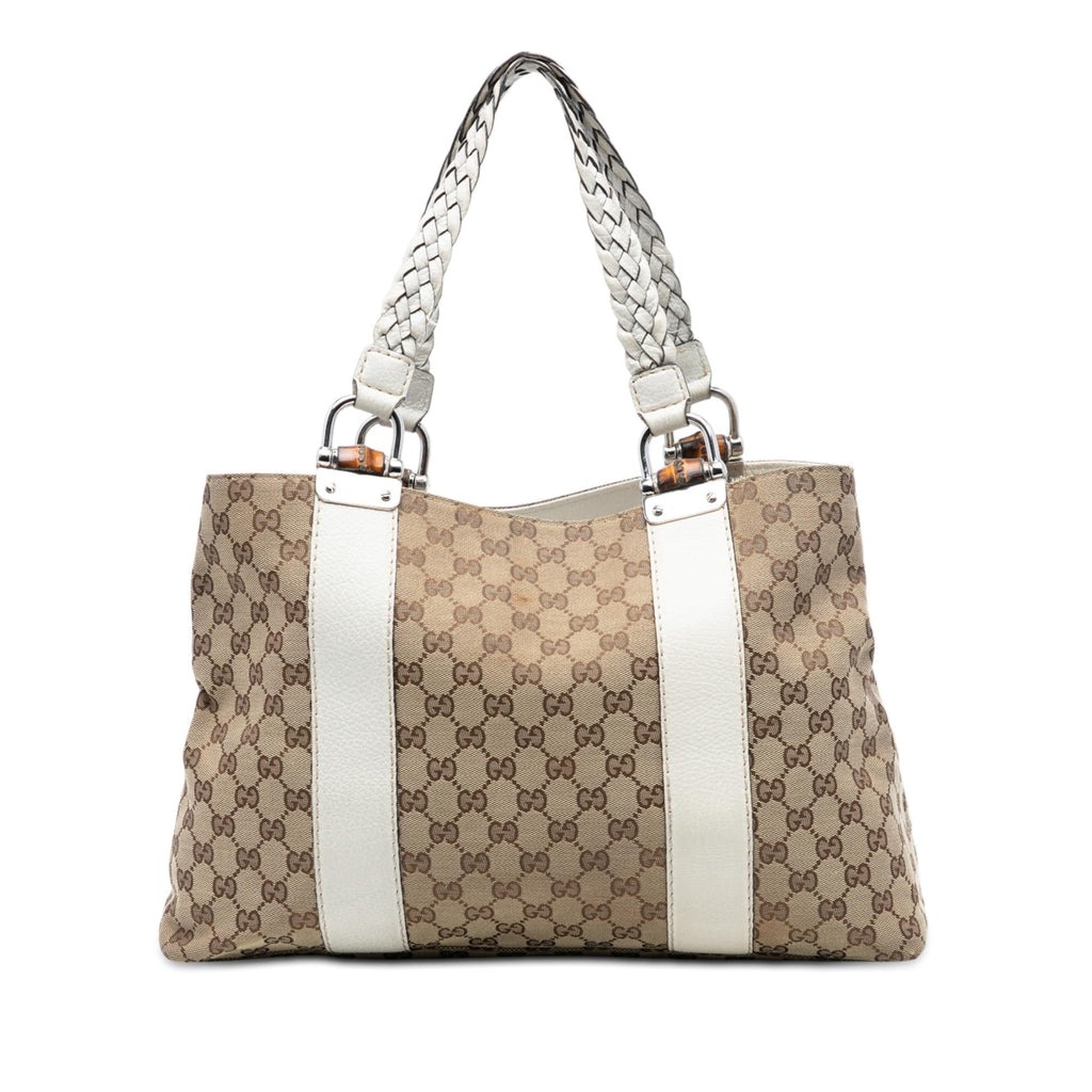 Gucci Medium GG Canvas Bamboo Libeccio Tote