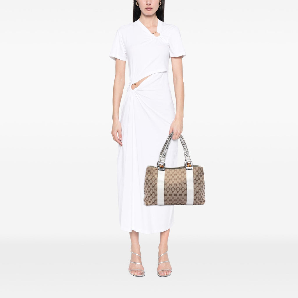 Gucci Medium GG Canvas Bamboo Libeccio Tote