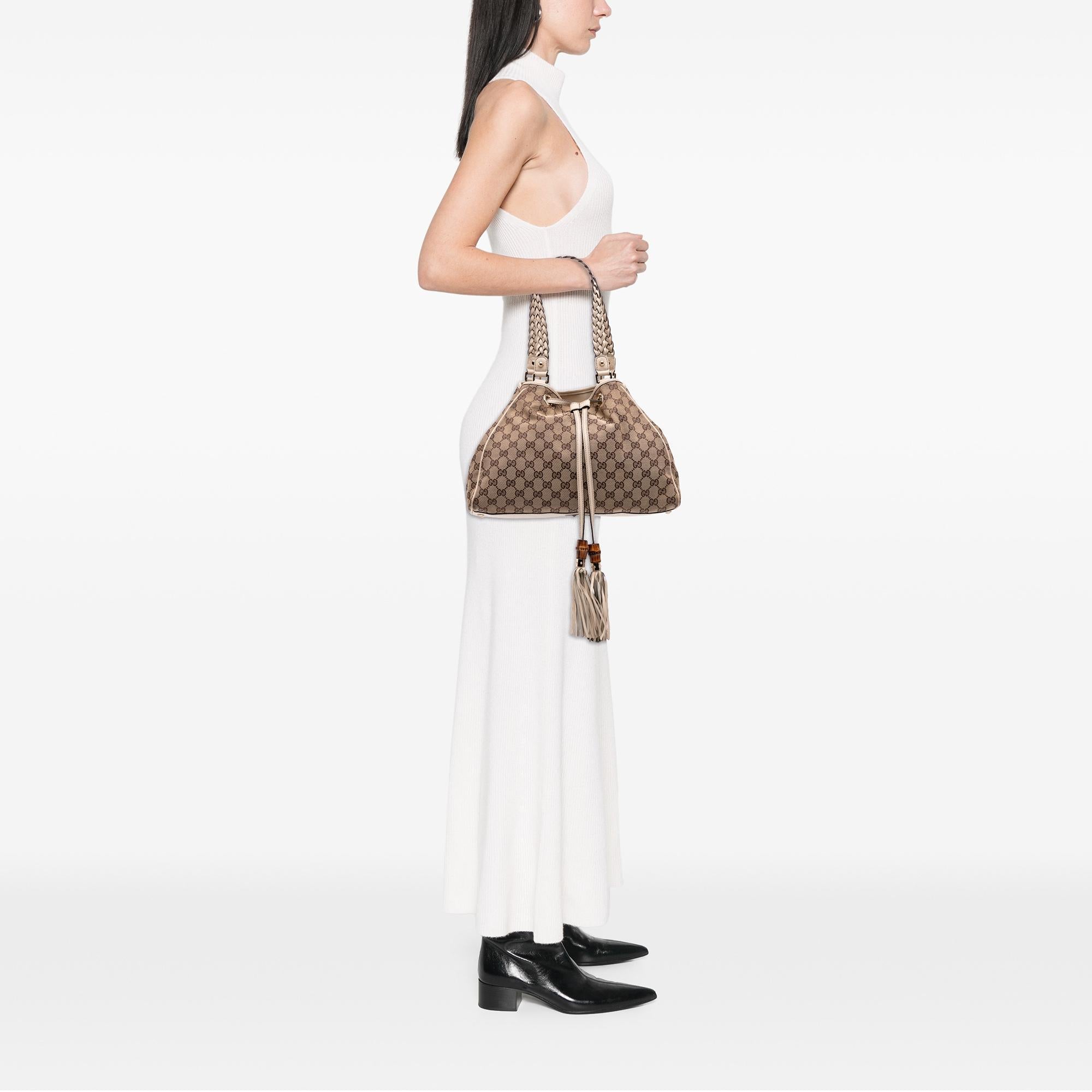 Gucci Medium GG Canvas Braided Peggy Tote