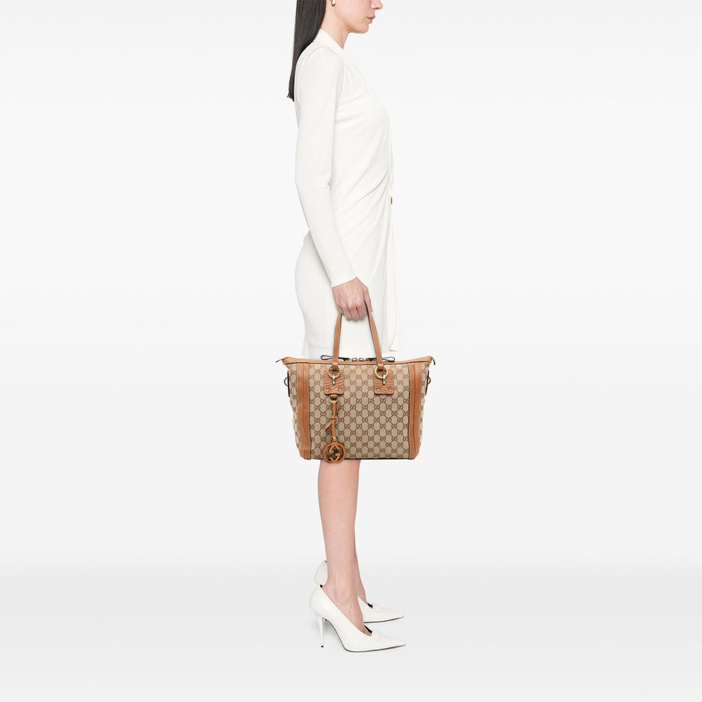 Gucci Medium GG Canvas Charm Satchel