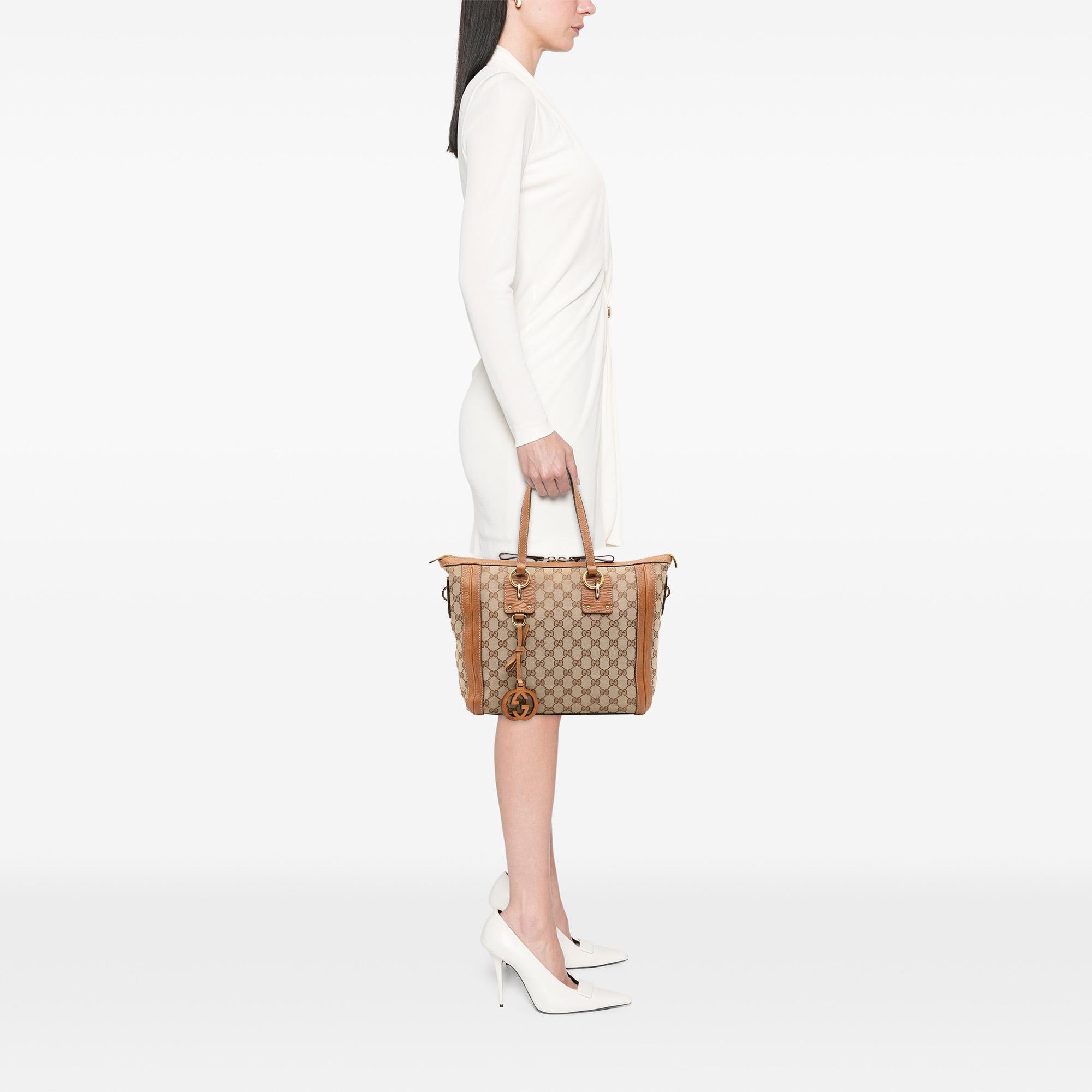 Gucci Medium GG Canvas Charm Satchel