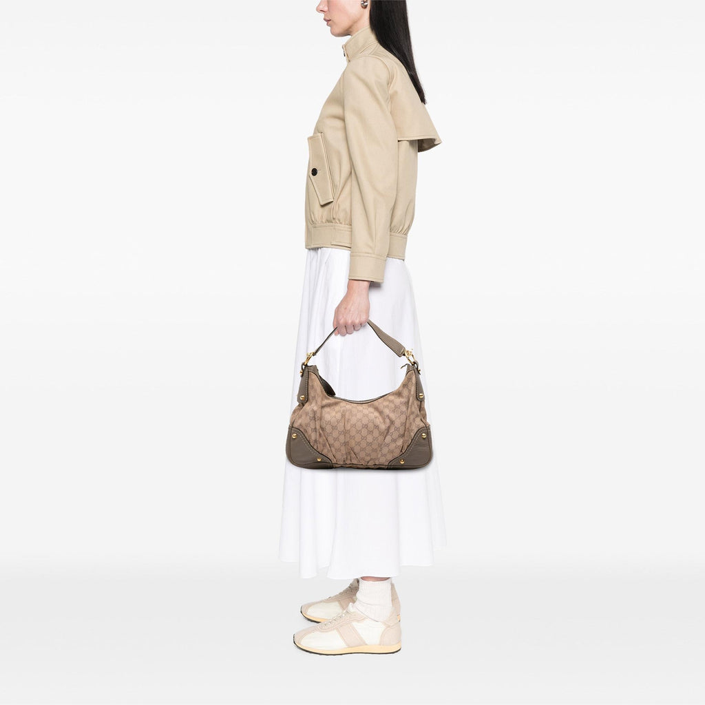 Gucci Medium GG Canvas Jockey Hobo