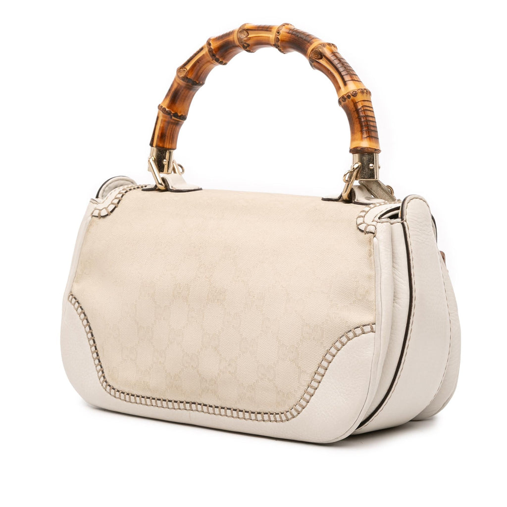 Gucci Medium GG Canvas New Bamboo Satchel
