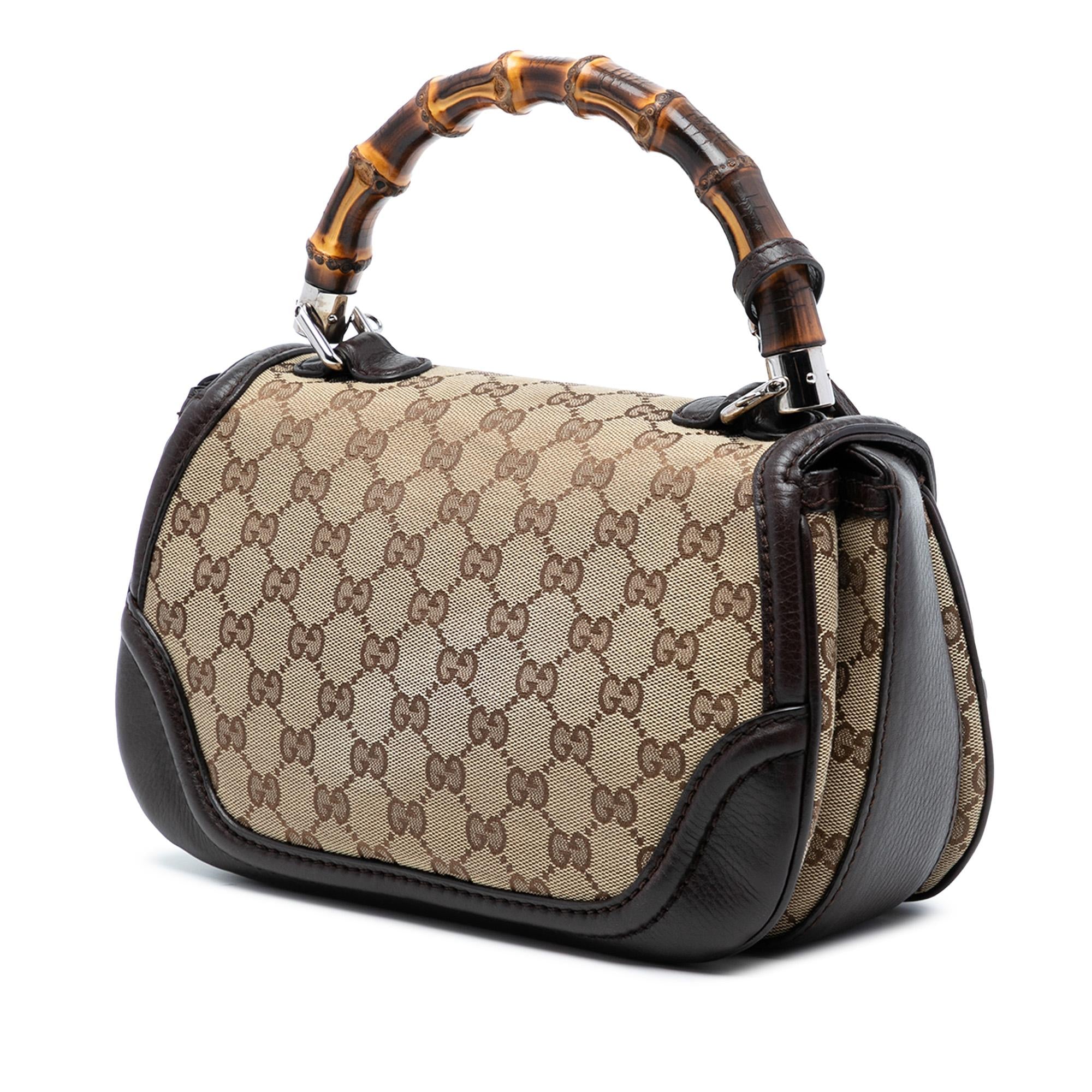 Gucci Medium GG Canvas New Bamboo Top Handle Bag