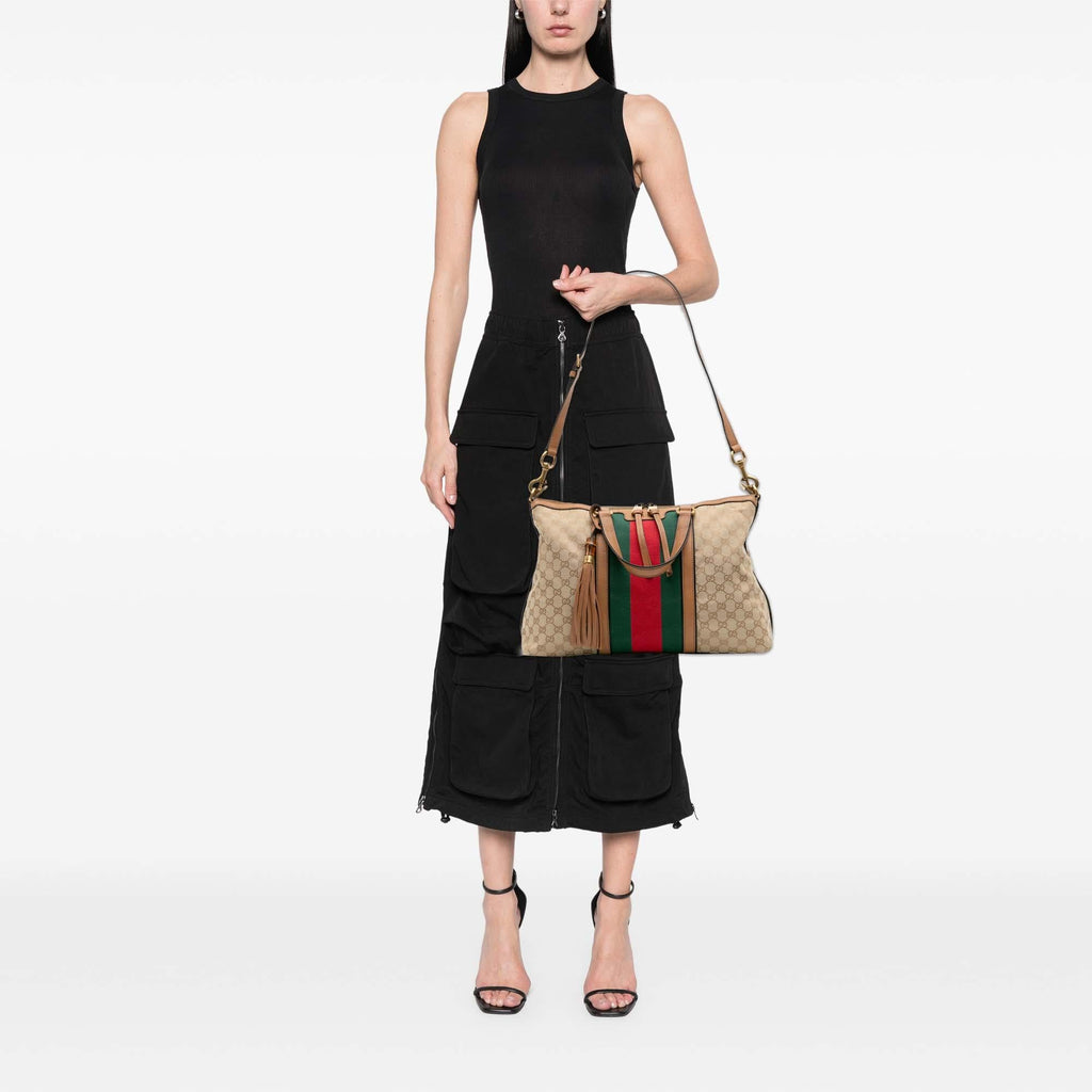 Gucci Medium GG Canvas Rania Top Handle Bag