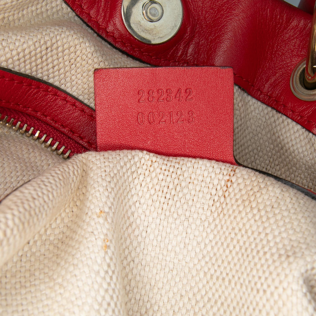 Gucci Medium GG Canvas Valentine Top Handle Bag