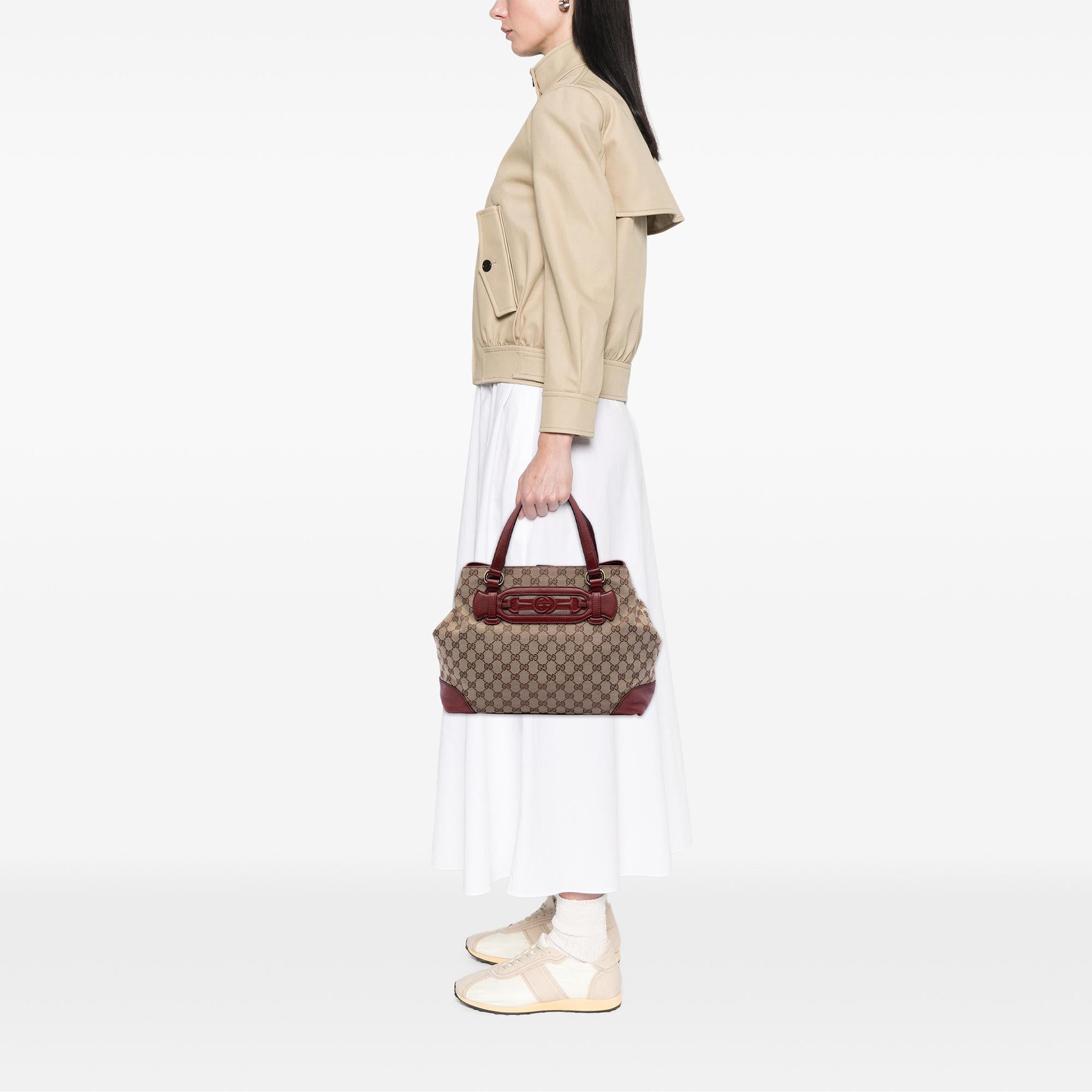 Gucci Medium GG Canvas Web Dressage Tote