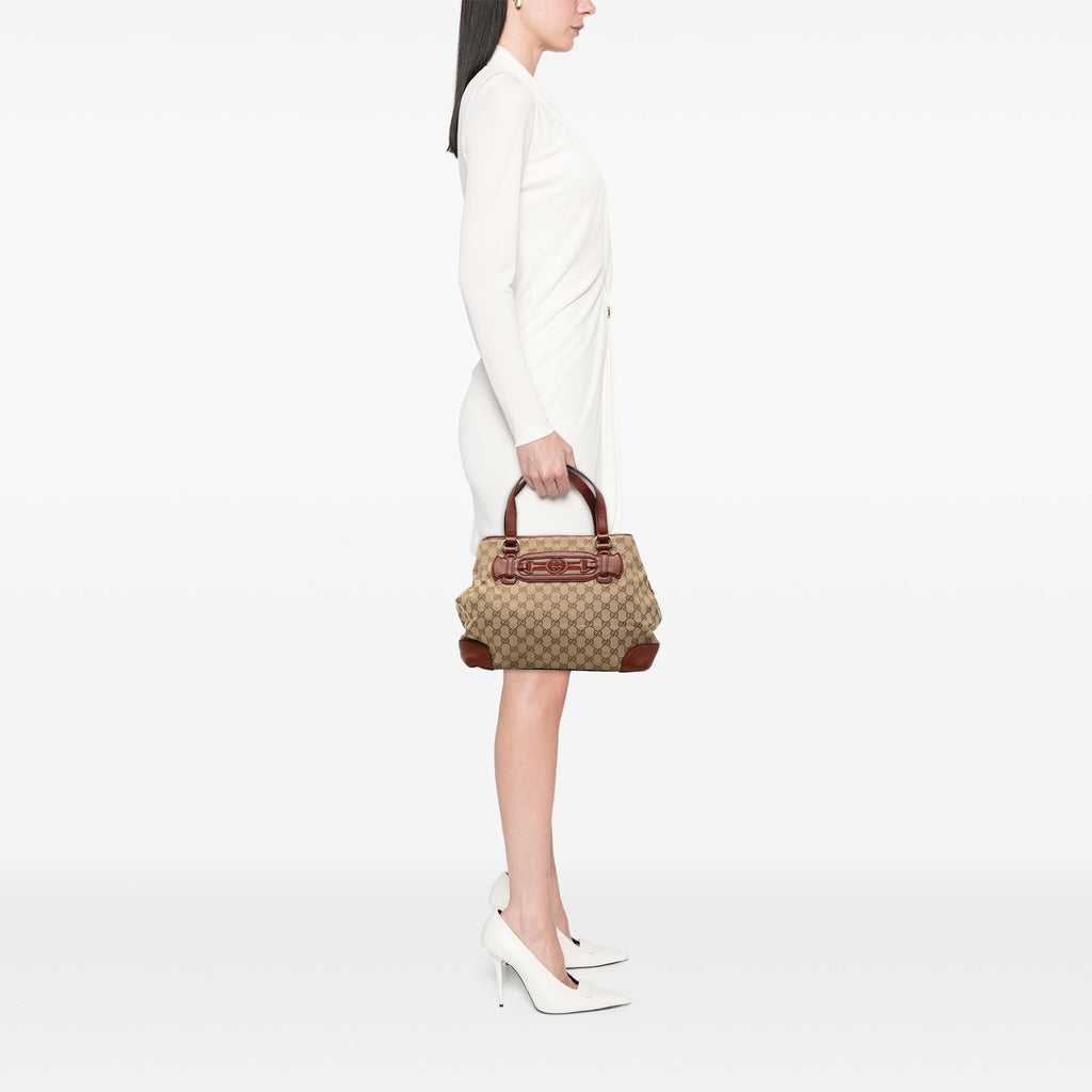 Gucci Medium GG Canvas Web Dressage Tote