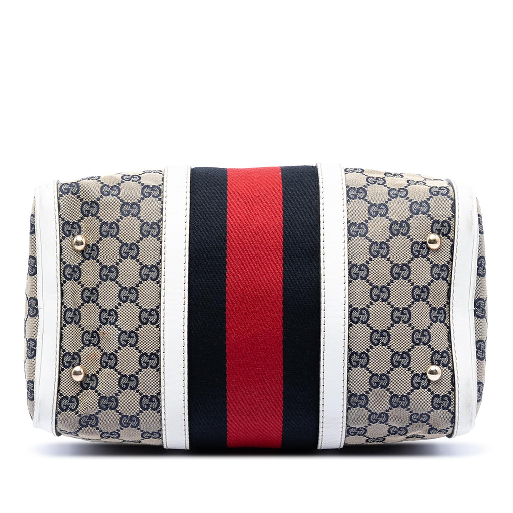 Gucci Medium GG Canvas Web Joy Boston Bag