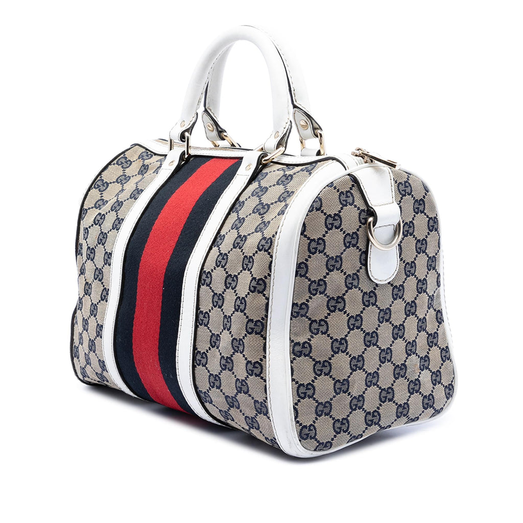 Gucci Medium GG Canvas Web Joy Boston Bag