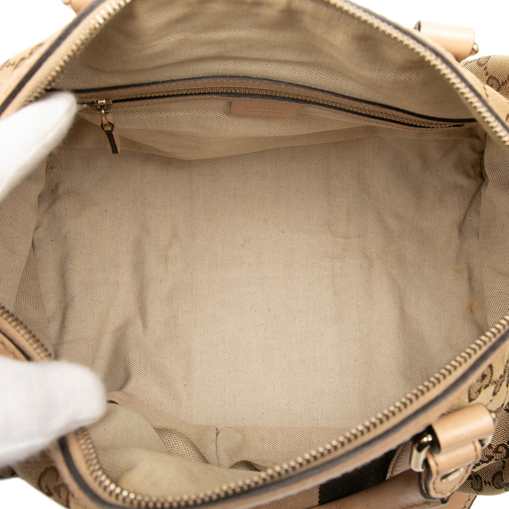 Gucci Medium GG Canvas Web Joy Boston Bag