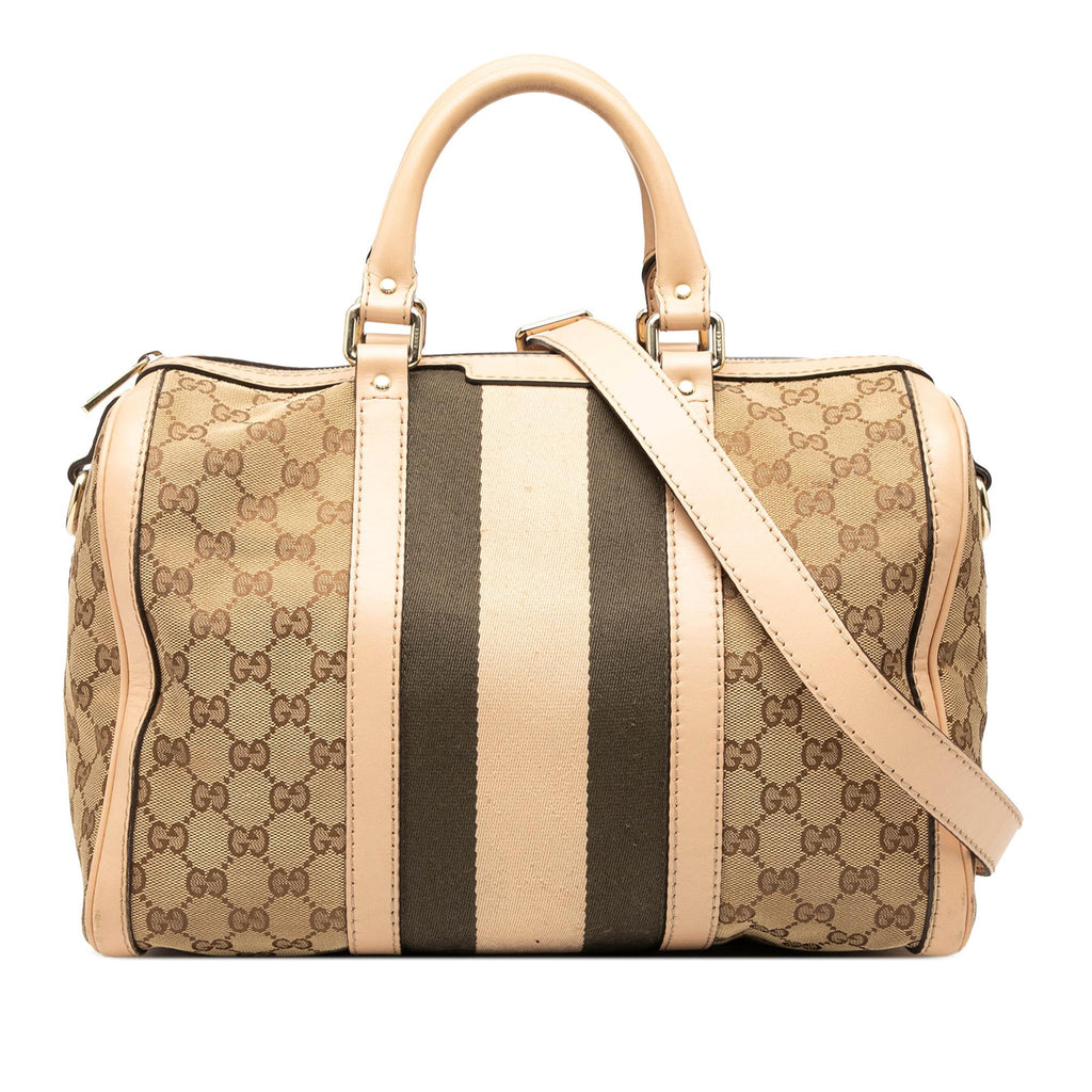 Gucci Medium GG Canvas Web Joy Boston Bag