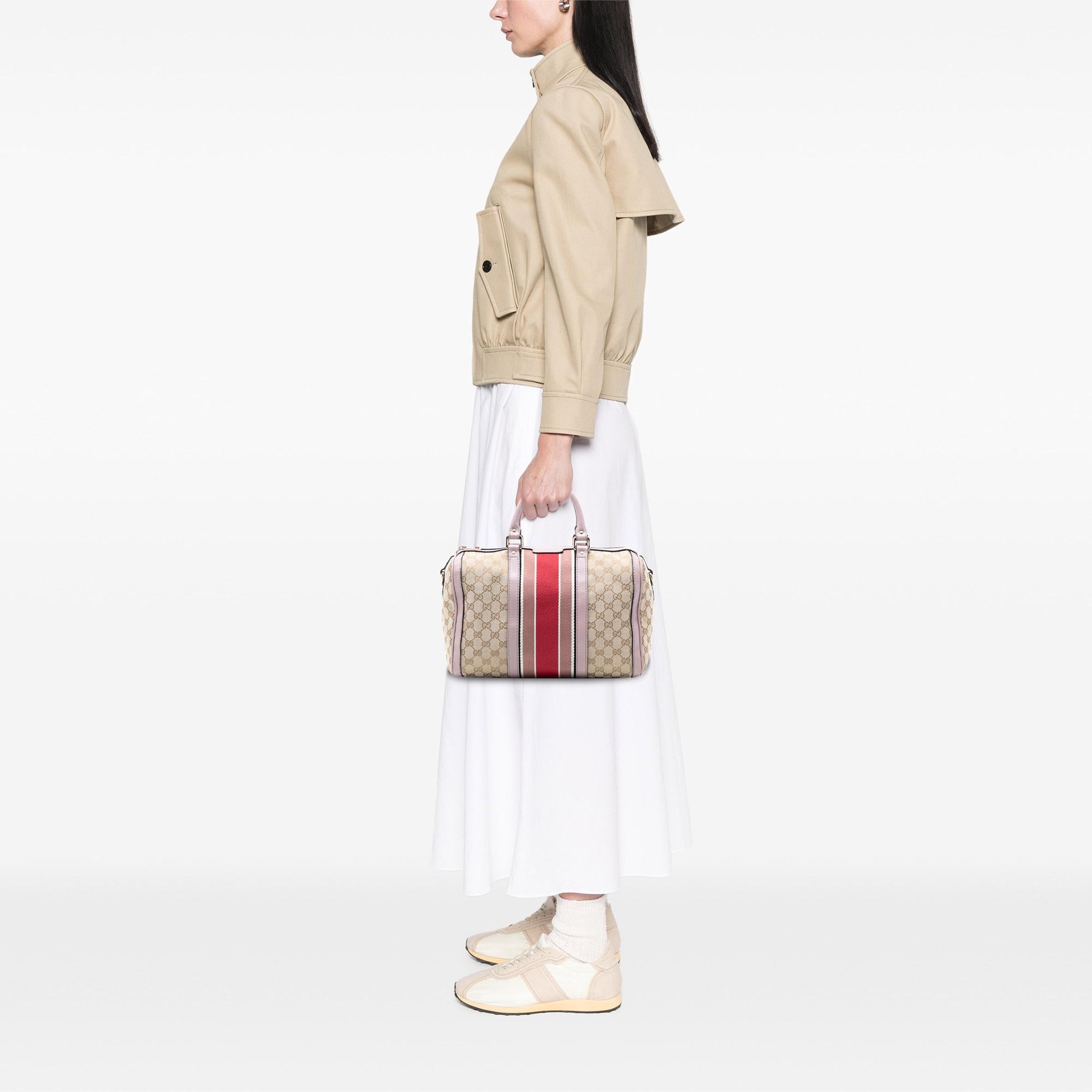 Gucci Medium GG Canvas Web Joy Boston Bag