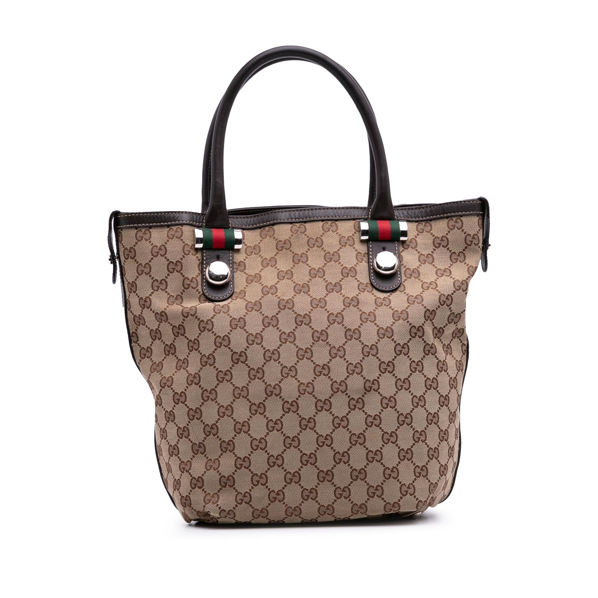 Gucci Medium GG Canvas Web Match Ball Tote
