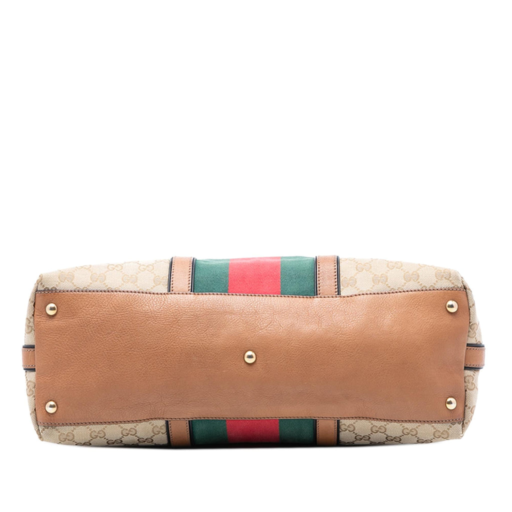 Gucci Medium GG Canvas Web Rania Top Handle Bag