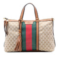 Gucci Medium GG Canvas Web Rania Top Handle Bag