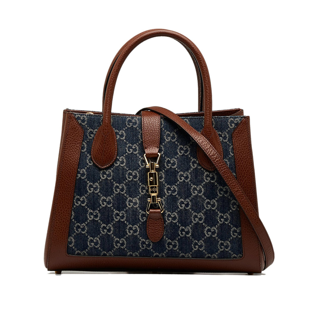 Gucci Medium GG Denim Jackie 1961 Tote (SHG-1r0eCA)