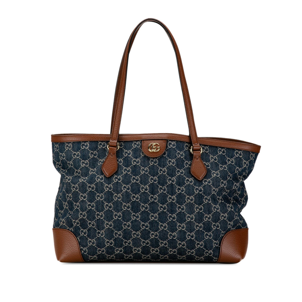 Gucci Medium GG Denim Ophidia Shopping Tote (SHG-qnGa5Q)