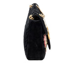 Gucci Medium GG Marmont Embroidered Matelasse Velvet Crossbody (SHG-0BOHzd)