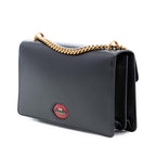 Gucci Medium GG Marmont Leather Malaga Kid Heart Patch Chain Flap