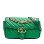 Gucci Medium GG Marmont Matelasse Diagonal Leather Torchon Shoulder Bag